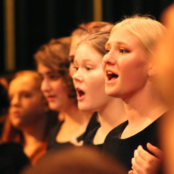 photo of students singing