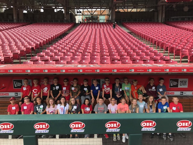Photo of students in the dugout
