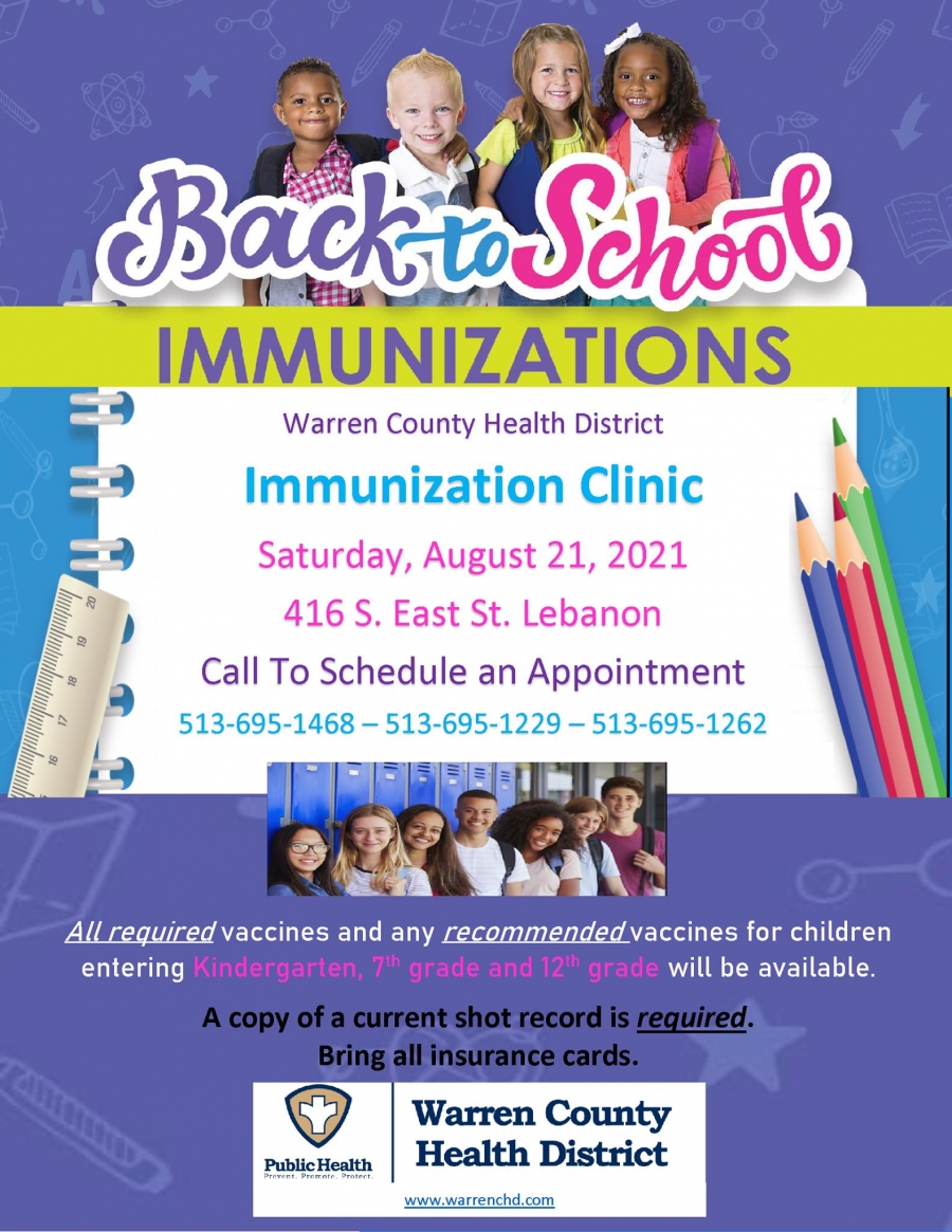 Back-To-School Student Immunization Clinics Added for Aug. 18